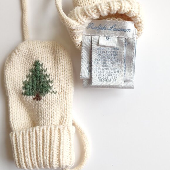 NWT Cashmere Baby Mittens & Vintage Ralph Lauren Wool Mittens 6-12 Months - Picture 10 of 12